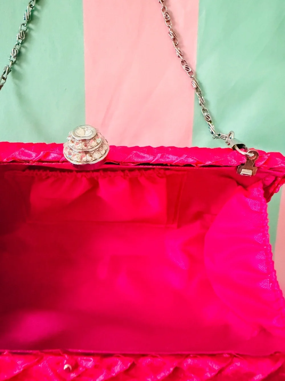 Elegant Pink satin handbag